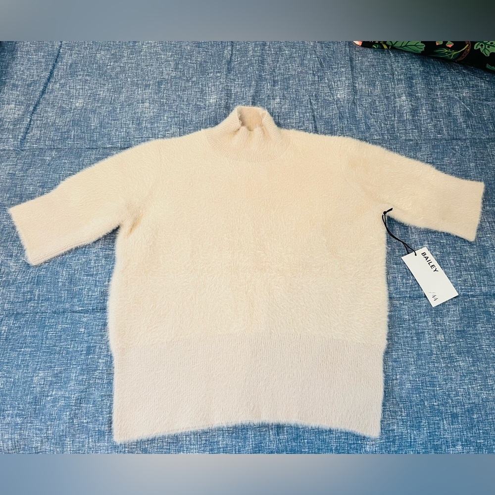 NWT Bailey 44 Soft Fuzzy Mock Neck Sweater, XS